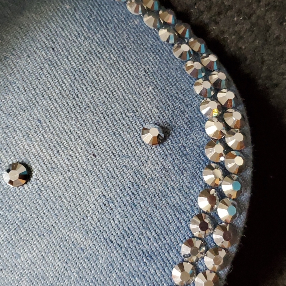 Denim Rhinestone Cap - Picture 7 of 7